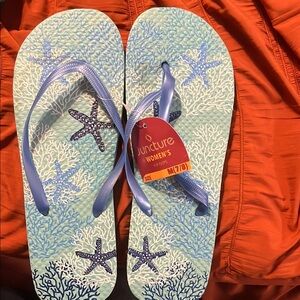 Juncture Women's Starfish Flip Flops - Blue